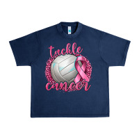 Navy Tackle Cancer Volleyball Urban Heavy Tee - texasbilliewilder