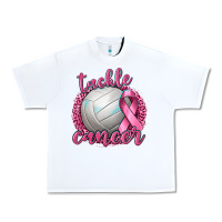 White Tackle Cancer Volleyball Urban Heavy Tee - texasbilliewilder