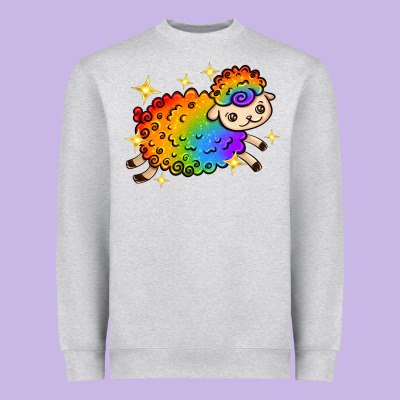 Heavyweight Sweatshirt rainbow sheep with star