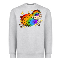 Heather Grey rainbow sheep with star Heavyweight Sweatshirt - texasbilliewilder