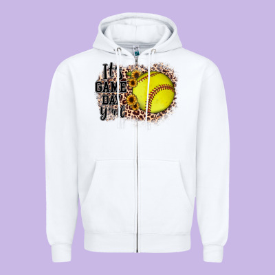 It's Game Day Y'all Zipper Hoodie Designed By Jahusdesignshop