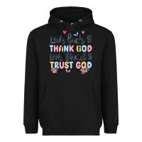 Black look back and thank god look forward and trust god Heavyweight Hoodie - MaliasSmallBusiness