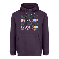 Plum look back and thank god look forward and trust god Heavyweight Hoodie - MaliasSmallBusiness