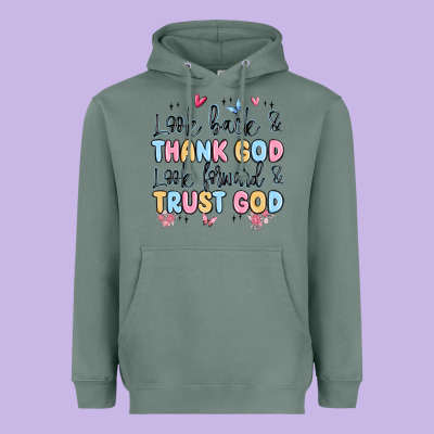 Look Back And Thank God Look Forward And Trust God Heavyweight Hoodie Designed By Maliassmallbusiness