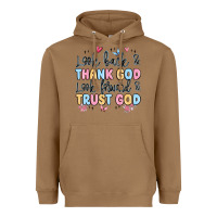 Toasted Coconut look back and thank god look forward and trust god Heavyweight Hoodie - MaliasSmallBusiness
