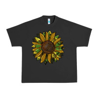 Pigment Black camouflage flitter sunflowers Urban Heavy Tee - RanaPortraitStore