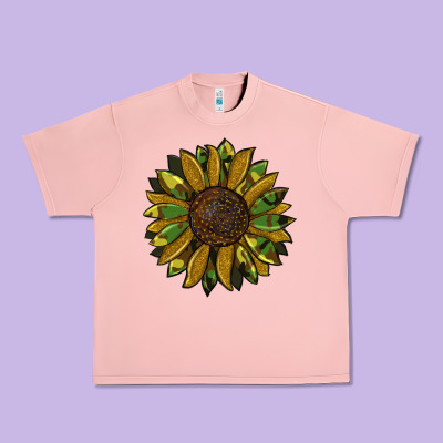 Camouflage Flitter Sunflowers Urban Heavy Tee Designed By Ranaportraitstore