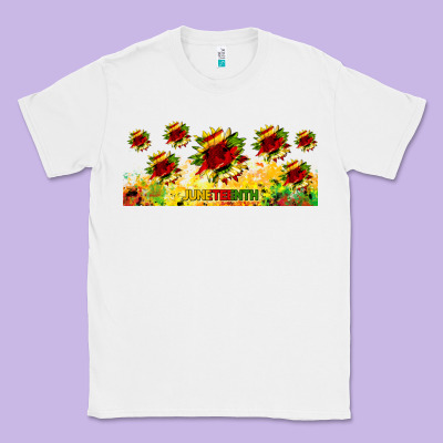 Juneteenth Sunflowers Libbey Glass Classic Tee Designed By Hra Design Shop