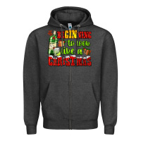 Charcoal Heather beginning to look like a christmas with gin and gifts Zipper Hoodie - AdoDesignShop