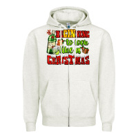 Oatmeal Heather beginning to look like a christmas with gin and gifts Zipper Hoodie - AdoDesignShop
