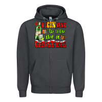 Smoke beginning to look like a christmas with gin and gifts Zipper Hoodie - AdoDesignShop