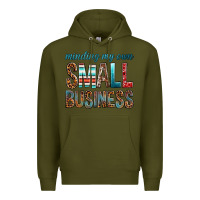 Army Green minding my own small business bbs Premium Hoodie - BundleAndBundleShop
