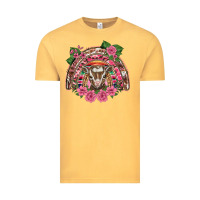 Vintage Mustard pink floral baby goat rainbow Vintage Tee - BarkalooDesign