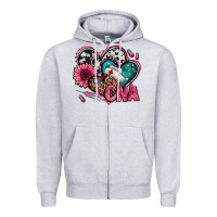 Heather Grey certified nursing assistant cna hearts Zipper Hoodie - Jasminsmagicworld