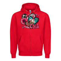 Red certified nursing assistant cna hearts Zipper Hoodie - Jasminsmagicworld
