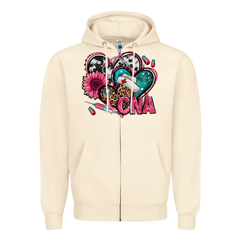 Certified Nursing Assistant Cna Hearts Zipper Hoodie by Jasminsmagicworld | Teevron