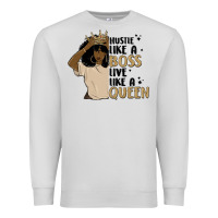 Dove Grey hustle like a boss live like a queen Premium Sweatshirt - MaliasSmallBusiness