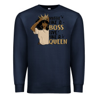 Navy hustle like a boss live like a queen Premium Sweatshirt - MaliasSmallBusiness