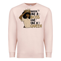Pale Pink hustle like a boss live like a queen Premium Sweatshirt - MaliasSmallBusiness