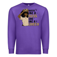 Purple hustle like a boss live like a queen Premium Sweatshirt - MaliasSmallBusiness