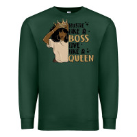 Sports Green hustle like a boss live like a queen Premium Sweatshirt - MaliasSmallBusiness