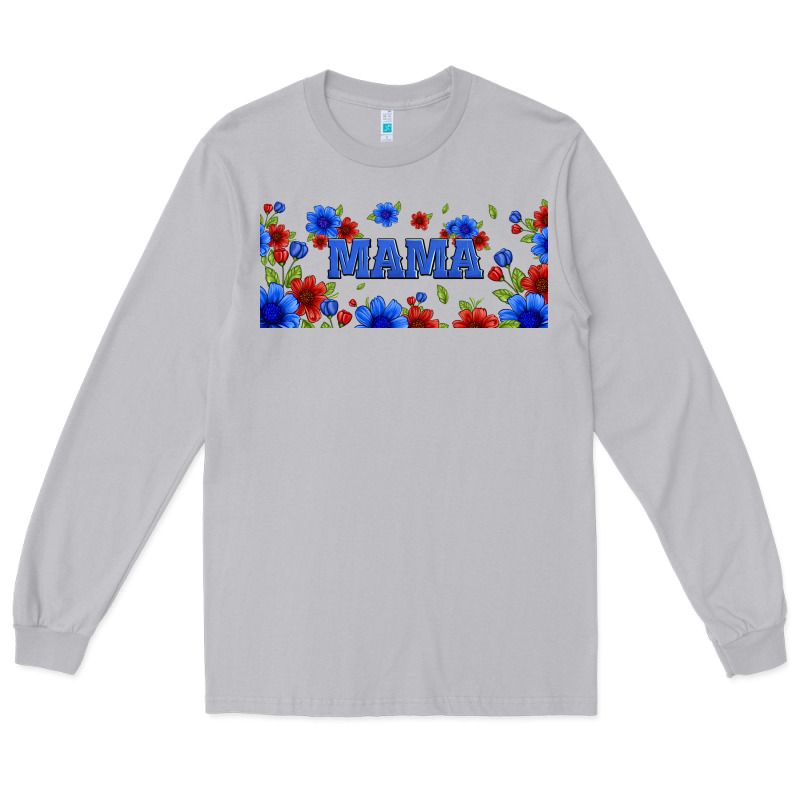 Floral American Mama 16oz Libbey Cup Long Sleeve Tee by HRA Design Shop | Teevron