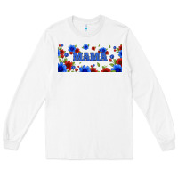 White floral american mama 16oz libbey cup Long Sleeve Tee - HRA Design Shop