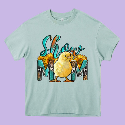 Western Show Mom Baby Chick Heavy Core Tee Designed By Lillyallendesigns