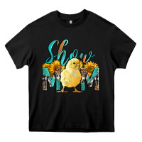 Black Western Show Mom Baby Chick Heavy Core Tee - LillyAllenDesigns