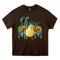 Chocolate Brown Western Show Mom Baby Chick Heavy Core Tee - LillyAllenDesigns