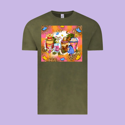 Cartoon Characters Coffee Cups Vintage Tee Designed By Zillion Design Studio