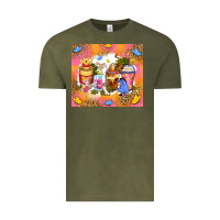 Vintage Olive cartoon characters coffee cups Vintage Tee - Zillion Design Studio