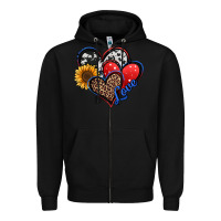 Black 4th of july american hearts Zipper Hoodie - Jasminsmagicworld