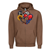 Chestnut 4th of july american hearts Zipper Hoodie - Jasminsmagicworld