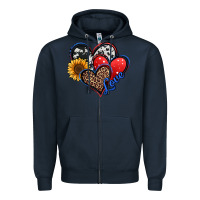 Navy 4th of july american hearts Zipper Hoodie - Jasminsmagicworld