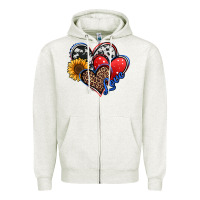 Oatmeal Heather 4th of july american hearts Zipper Hoodie - Jasminsmagicworld