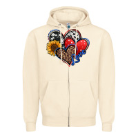 Sandshell 4th of july american hearts Zipper Hoodie - Jasminsmagicworld