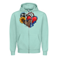 Seafoam 4th of july american hearts Zipper Hoodie - Jasminsmagicworld