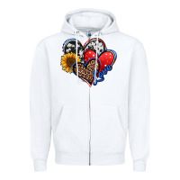 White 4th of july american hearts Zipper Hoodie - Jasminsmagicworld