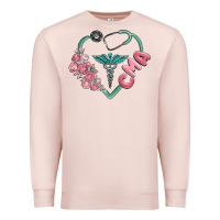 Pale Pink cma  heart Premium Sweatshirt - MaliasSmallBusiness