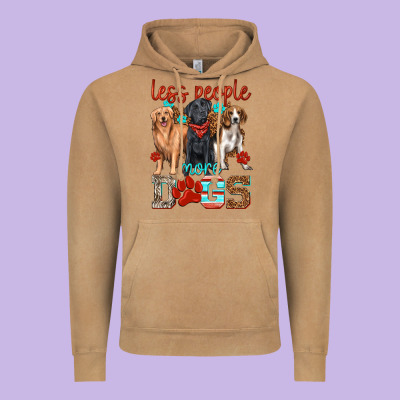 Less People More Dogs Vintage Hoodie Designed By Texasbilliewilder