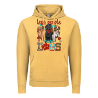 Vintage Mustard less people more dogs Vintage Hoodie - texasbilliewilder