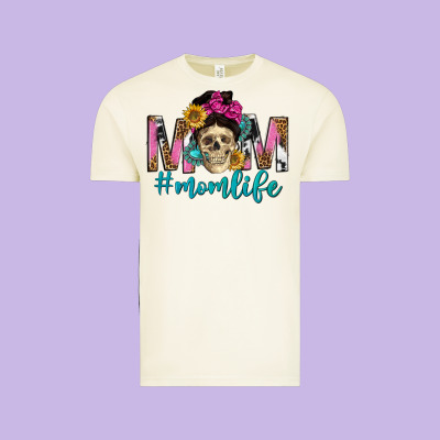 Mom Life With Skull Vintage Tee Designed By Texasbilliewilder