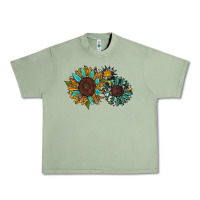Oil Green western sunflowers Urban Heavy Tee - RanaPortraitStore