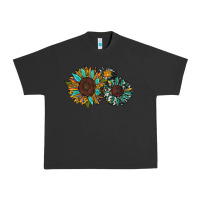 Pigment Black western sunflowers Urban Heavy Tee - RanaPortraitStore
