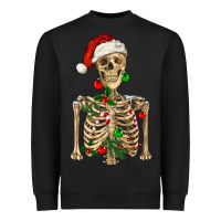Black Christmas Skeleton Heavyweight Sweatshirt - RanaPortraitStore