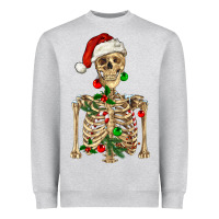 Heather Grey Christmas Skeleton Heavyweight Sweatshirt - RanaPortraitStore
