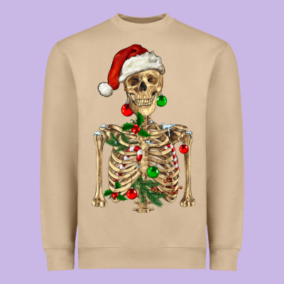 Heavyweight Sweatshirt Christmas Skeleton