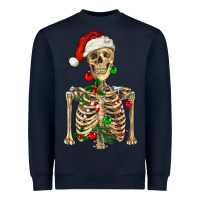 Navy Christmas Skeleton Heavyweight Sweatshirt - RanaPortraitStore