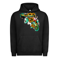 Pigment Black Florida Map with Sunflower and Serape Cactus Urban Hoodie - Bettercallsaul